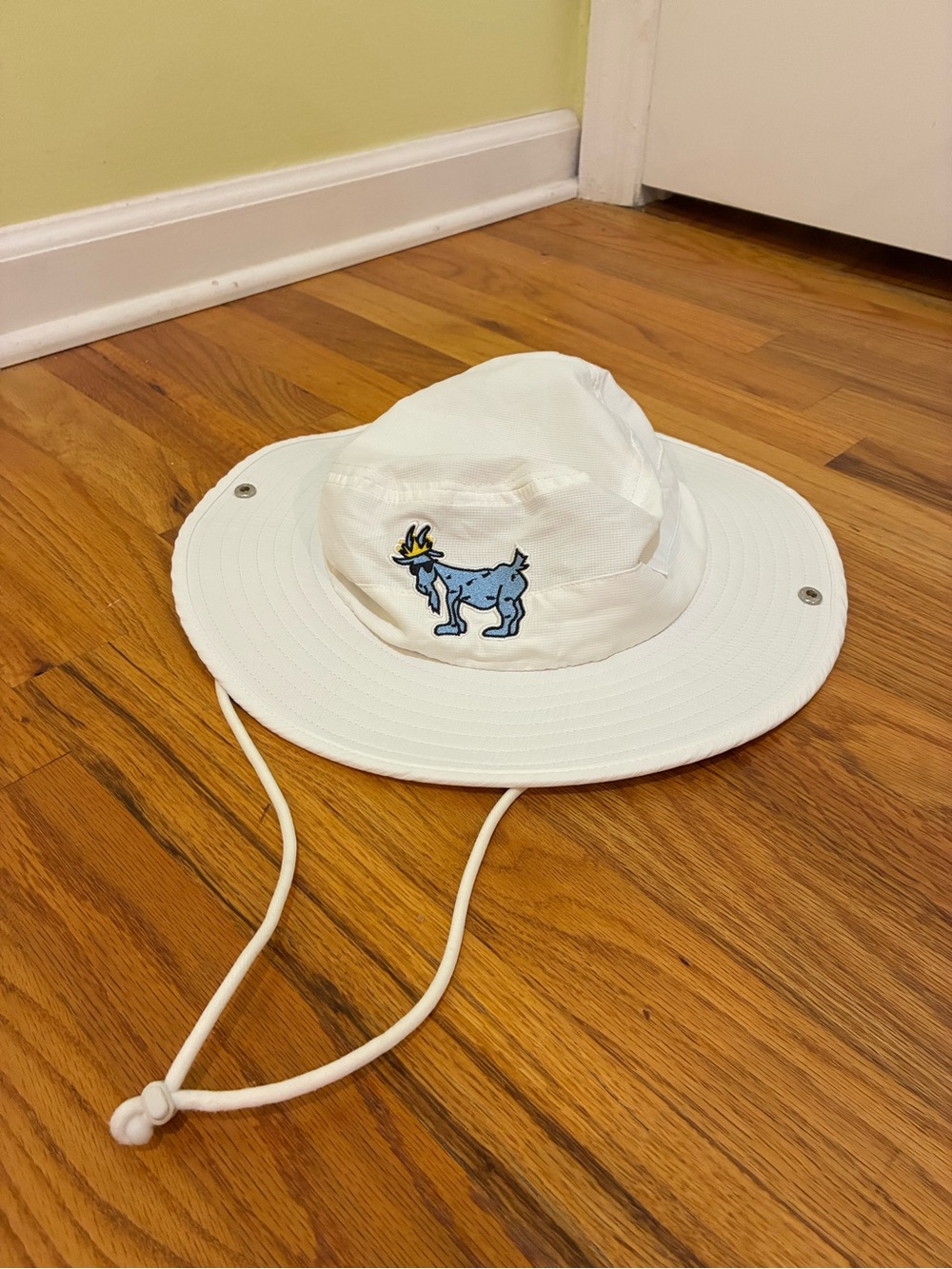 White GOAT USA bucket hat
